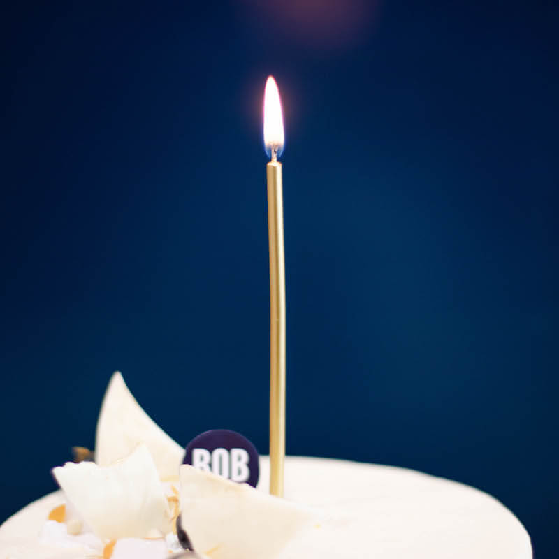 Long Gold Birthday Party Candle